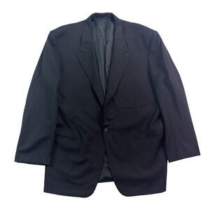 Corneliani 44R Black Peak Lapel Blazer Jacket Sport Suit Coat Merino Wool Italy